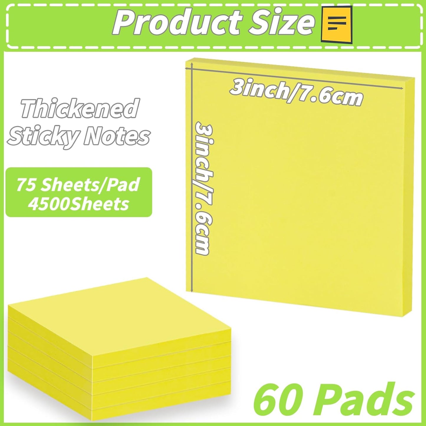 100 Pack Sticky Notes Bulk 3 x 3 in Self-Stick Note Pads Colorful Posted Note in 20 Colors Adhesive Paper Memo 50 Sheets/Pad Easy to Post for Office Home School Meetings Notebook Wall Door Window