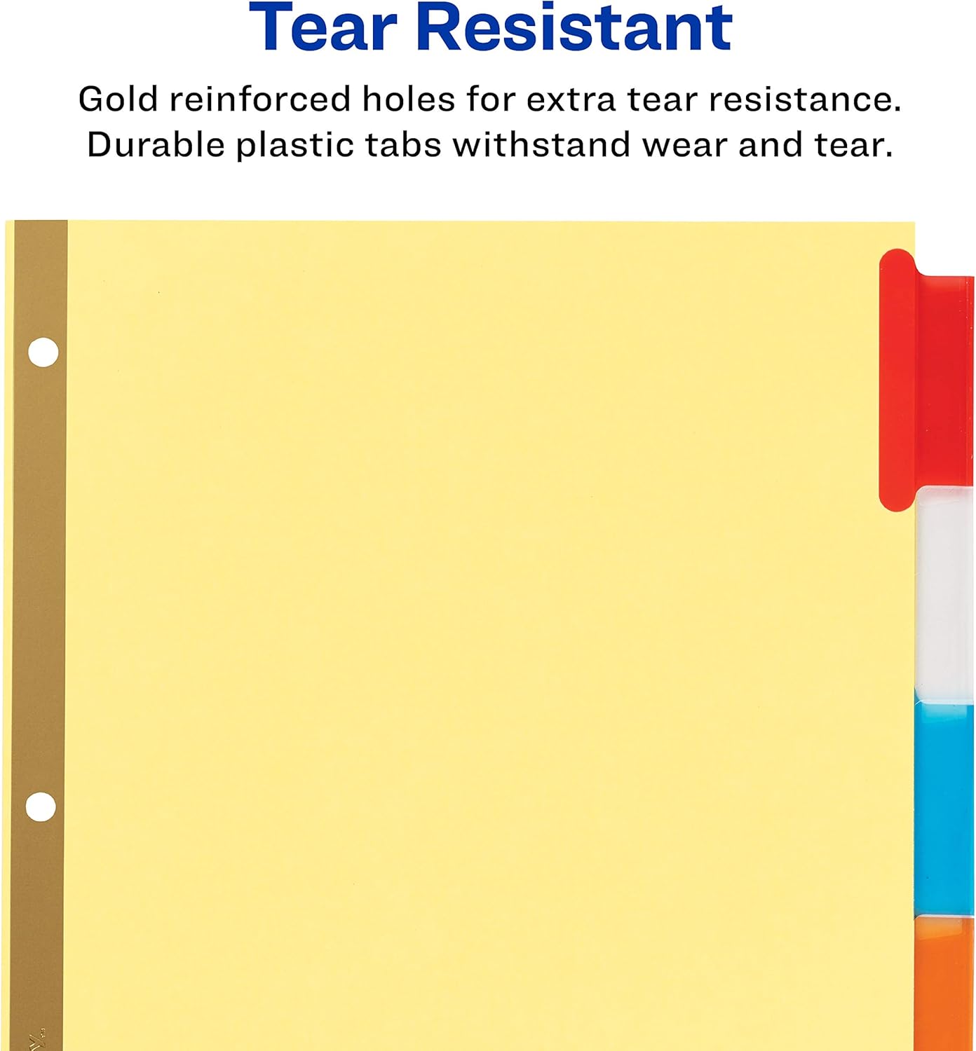Avery Binder Dividers - 5-Tab Insertable Multicolor Big Tabs for Binders, 1 Set of Dividers (11109)