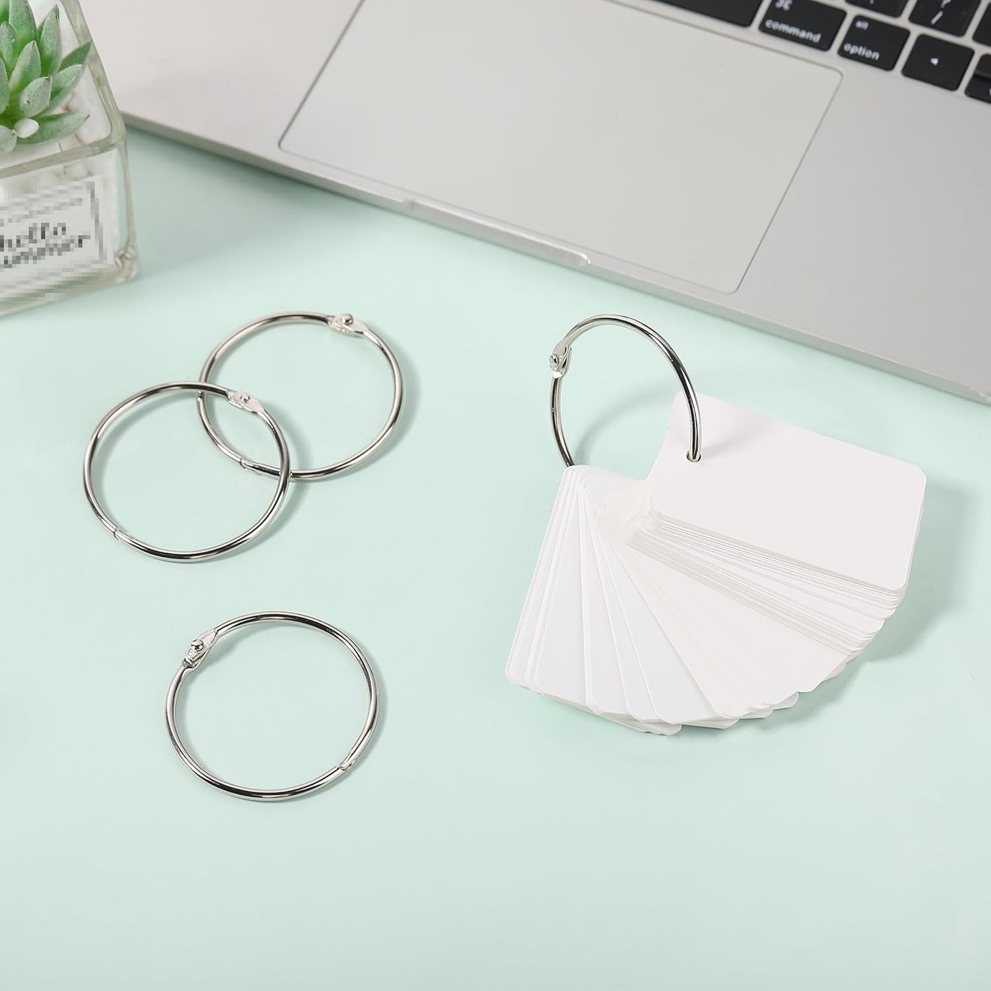 Mr. Pen- Loose Leaf Binder Book Rings, 5 Assorted Sizes (0.6", 1", 1.2", 1.5",2"), 36 Pack, Metal Binder Rings for Index Cards, Keychains, School, Home, Office, Silver