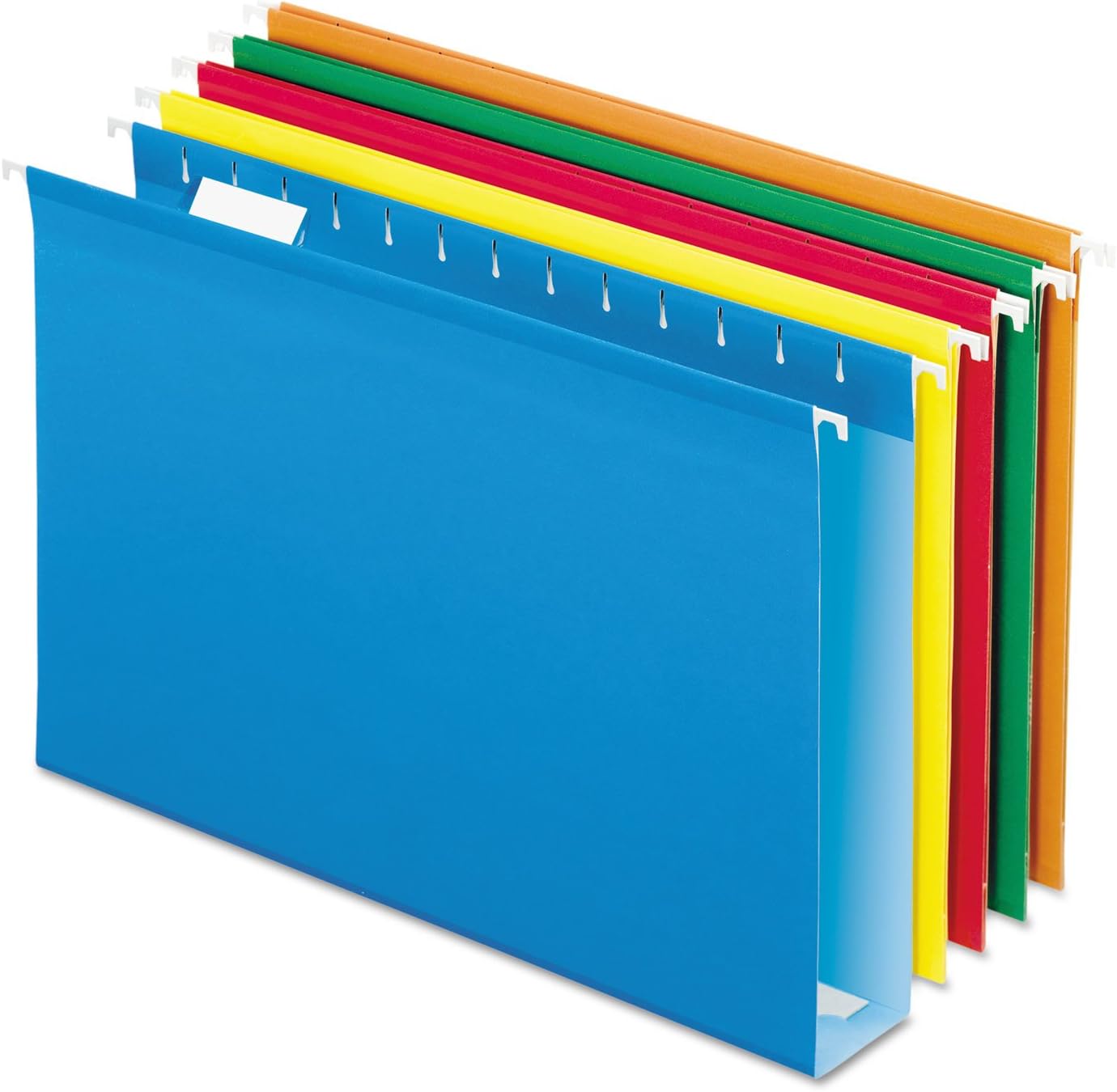 Pendaflex Extra Capacity Reinforced Hanging File Folders, 2", Legal Size, Red, 1/5 Cut, 25/BX (4153x2 RED)