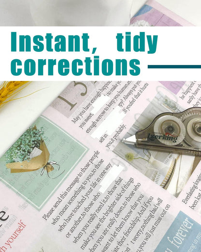Lzerking Correction Tape, White, 6-Count, Make Instant Corrections With No Drying Time
