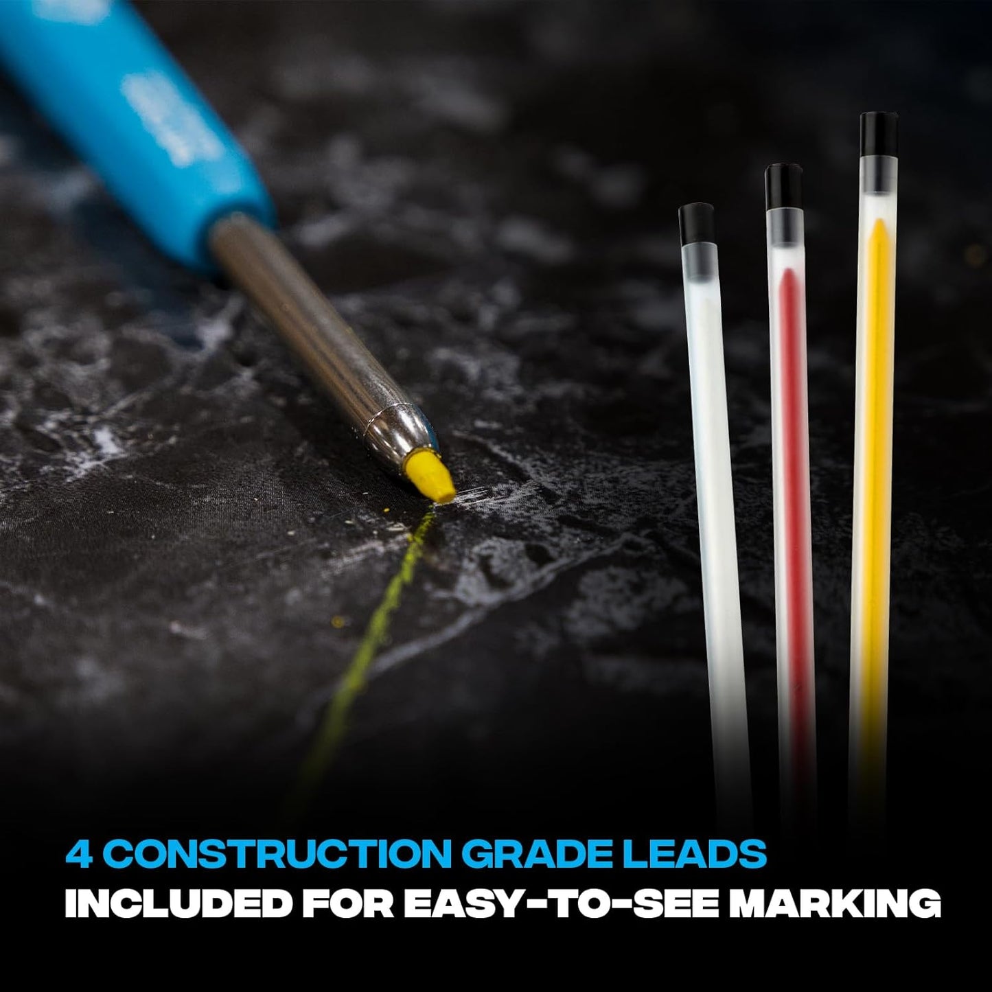 OX Tools 2.88 mm Tuff Carbon Marking Carpenter Pencil Lead Refills – 10 Pack Break Resistant Graphite Replacements for Construction, Woodworking & Deep‑Hole Mechanical Pencils