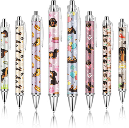 Ireer 8 Pcs Ballpoint Pens for Women 1.00 mm Cute Black Ink Pens Fine Point Smooth Writing for Journaling Aesthetic Office Supplies (Mahjong)