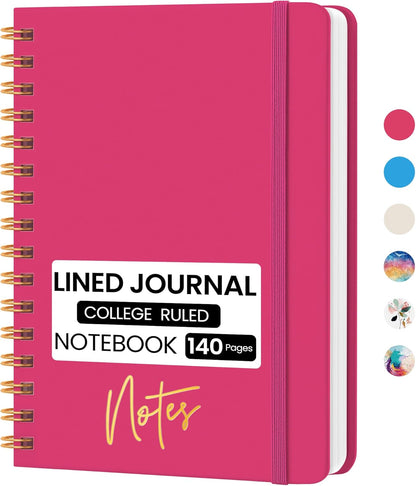 CICPAP Lined Spiral Journal Notebook, A5 College Ruled Notebook for Journaling, Note-Taking, and Daily Planning, Durable Hardcover with an Elegant Design, Purple