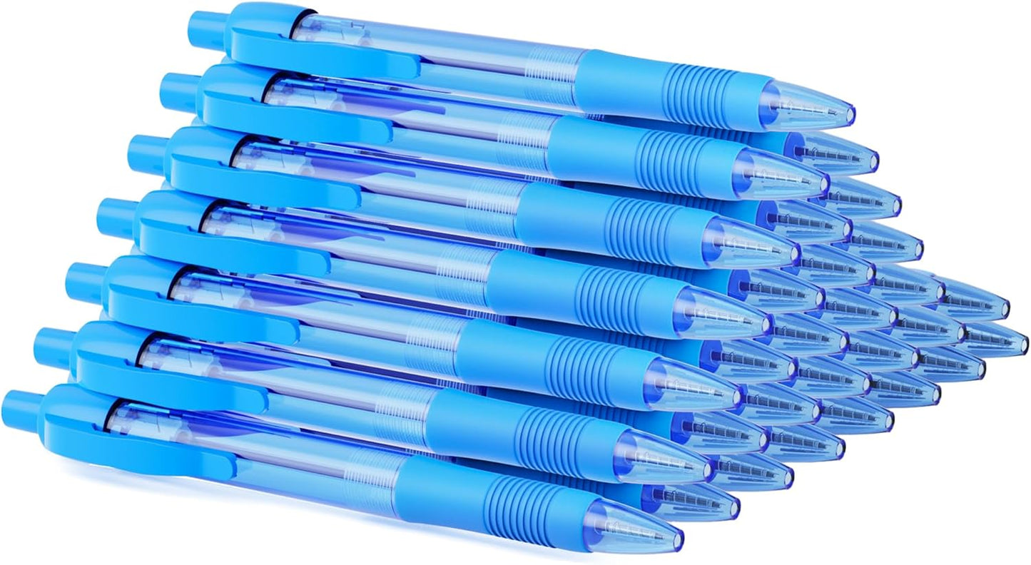 deegtran Pens Bulk, 30 Pack No Bleed Black Ink Click Pens with Soft Grip, Wholesale Retractable Ballpoint Pens for Office School, Medium Point Smooth 1.0MM