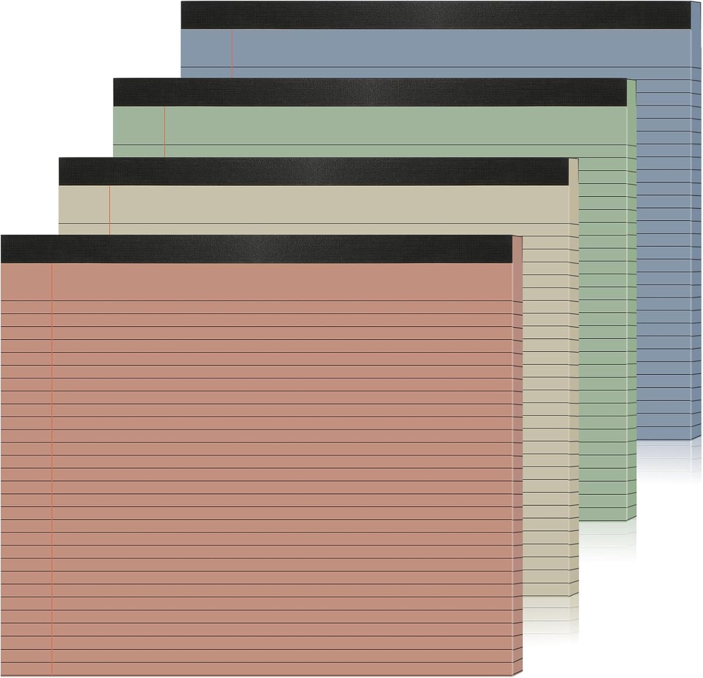 gisgfim 4 Pack 11" x 9.5" Legal Pads College Ruled Notepad Landscape Notebook 80 GSM Horizontal Lined Notebook Writing Pads Aesthetic Legal Pad for School Office Business (Pastel)