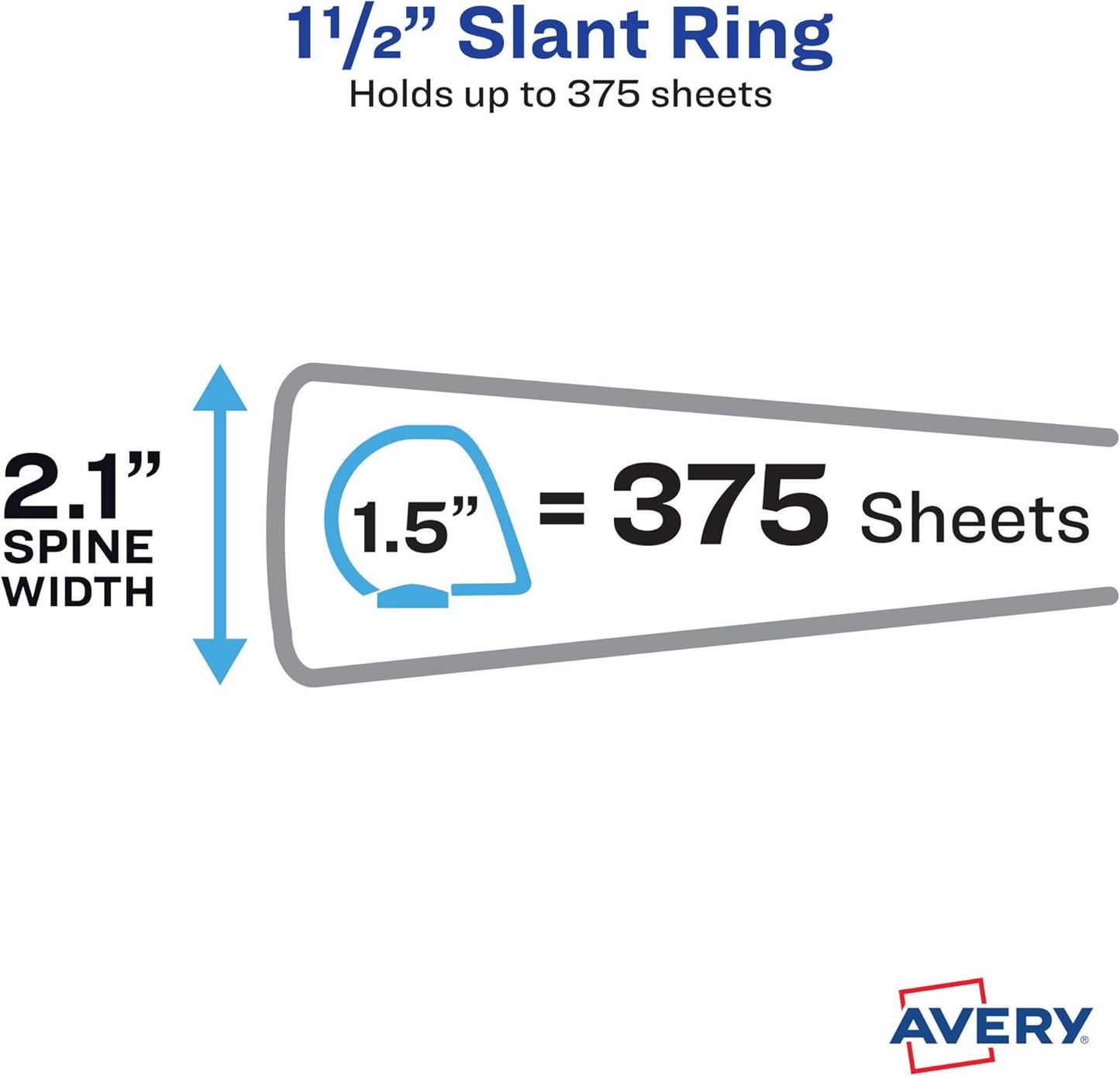 Avery Heavy-Duty View 3 Ring Binder, 1.5 Inch EZD Rings, Great for Portfolios, Office, School Notebooks, and More, 1 Mint Binder (79271)