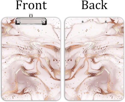 Hongri Plastic Cute Clipboard, Letter Size for Students, Teacher, Woman and Kids, Low Profile Clip, Decorative Pattern, Size 9 x 12.5 in, Dream Marble