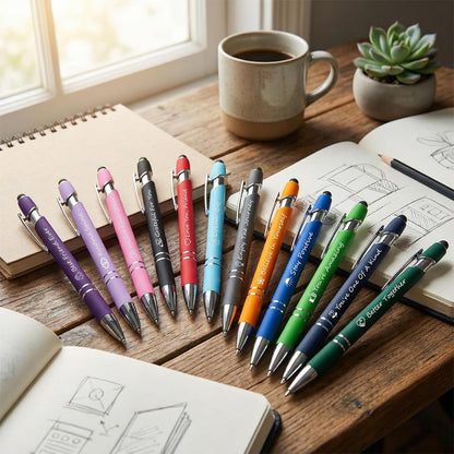 Father's Day Pen Set Gift Box - 12 Pack Black Ink Ballpoint Pens with Inspirational Quotes Fun Novelty Pens Perfect Birthday Retirement Gift for Dad Papa Father