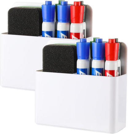 Camelmother 2Magnetic Marker Holder For Whiteboard Dry Erase Marker Holder For Office Refrigerator Fridge Classroom Must (black)