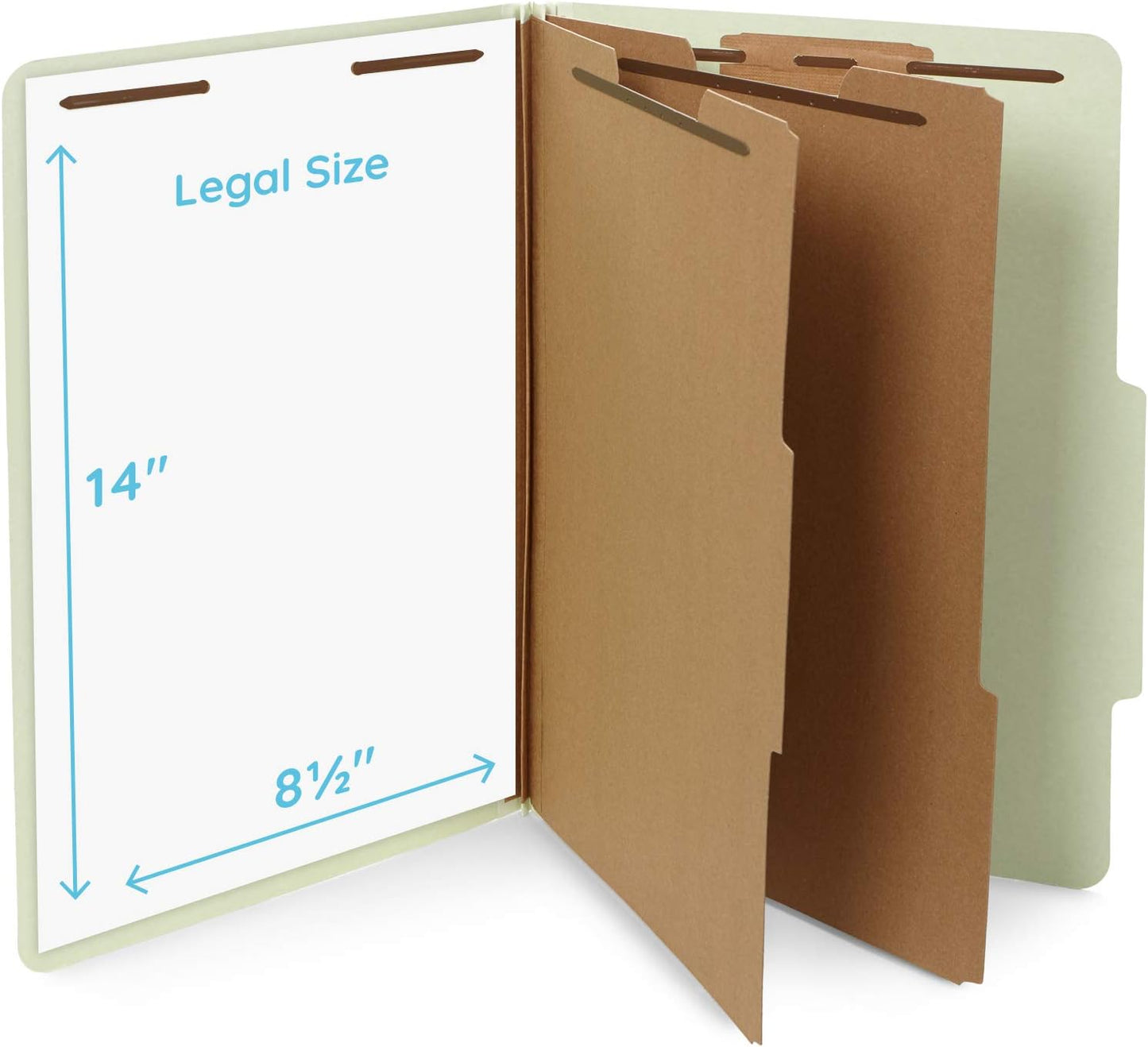 10 Blue Legal Size Classification Folders - 2 Divider 2 Inch Tyvek expansions - Durable 2 Prongs Designed to Organize Standard Law Client Files, Office Reports - Legal Size, 8 3/4 x 14 3/4, 10 Folders