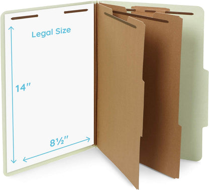 10 Blue Legal Size Classification Folders - 2 Divider 2 Inch Tyvek expansions - Durable 2 Prongs Designed to Organize Standard Law Client Files, Office Reports - Legal Size, 8 3/4 x 14 3/4, 10 Folders