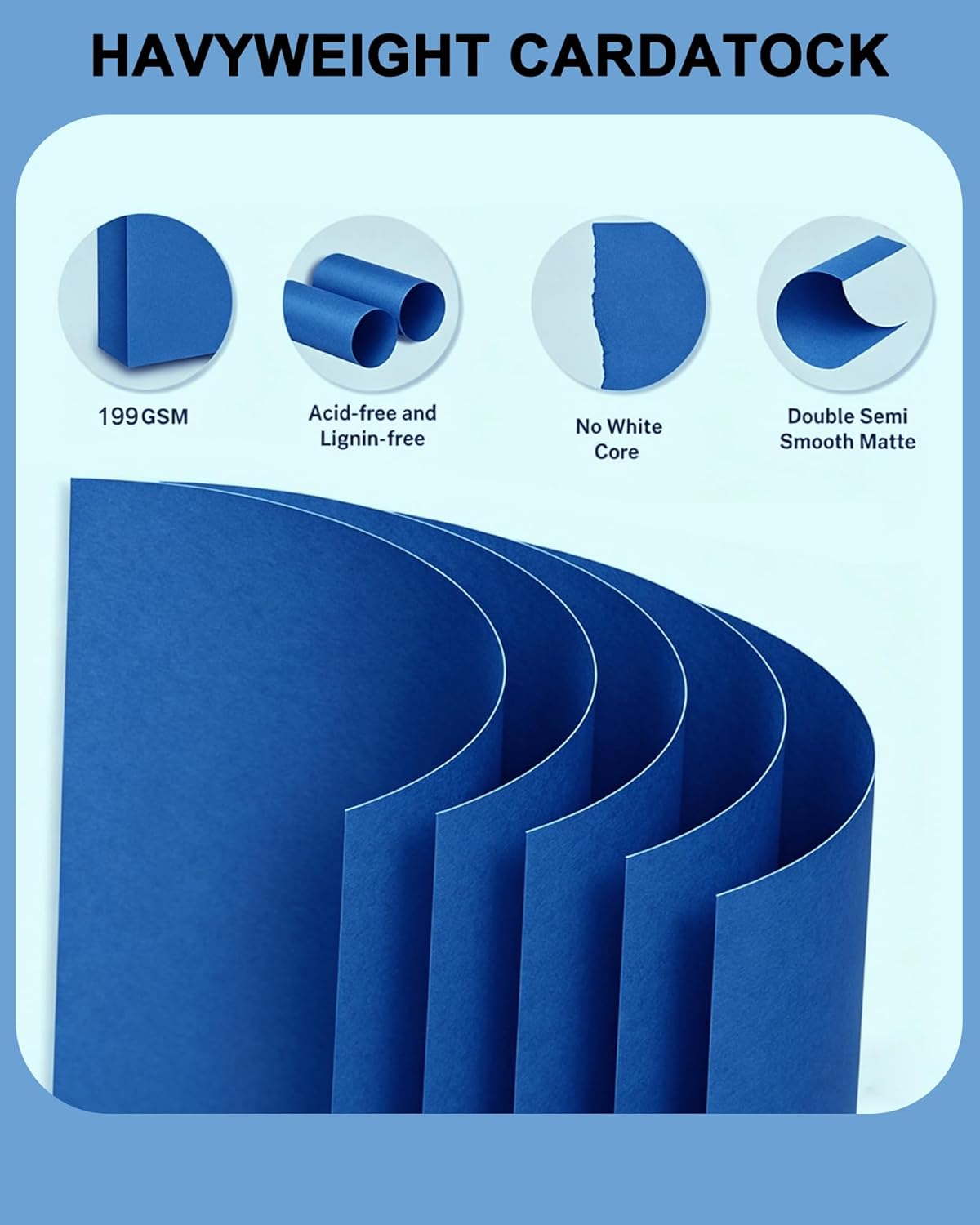 Veritas White Cardstock 8.5 x 11”, 110LB Index/199GSM Heavyweight Card Stock, 100 Sheets, Thick Cardstock Printer Paper for Copy, Printing, Art Projects, Invitations, Made In USA