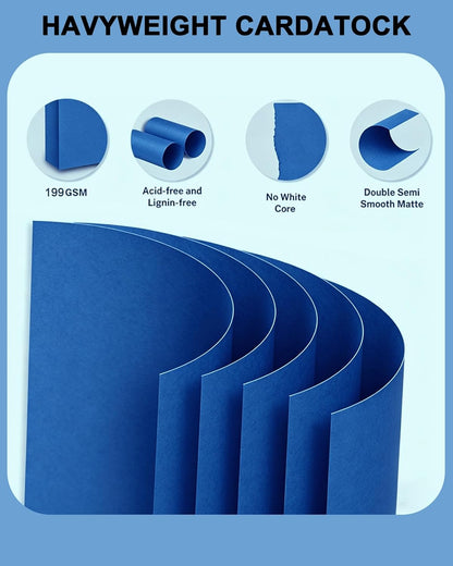 Veritas White Cardstock 8.5 x 11”, 110LB Index/199GSM Heavyweight Card Stock, 100 Sheets, Thick Cardstock Printer Paper for Copy, Printing, Art Projects, Invitations, Made In USA