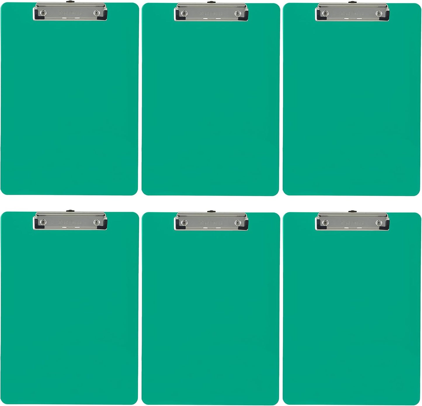 Trade Quest Plastic Clipboard Opaque Color Letter Size Low Profile Clip (Pack of 6) (Black)
