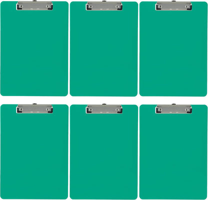 Trade Quest Plastic Clipboard Opaque Color Letter Size Low Profile Clip (Pack of 6) (Black)