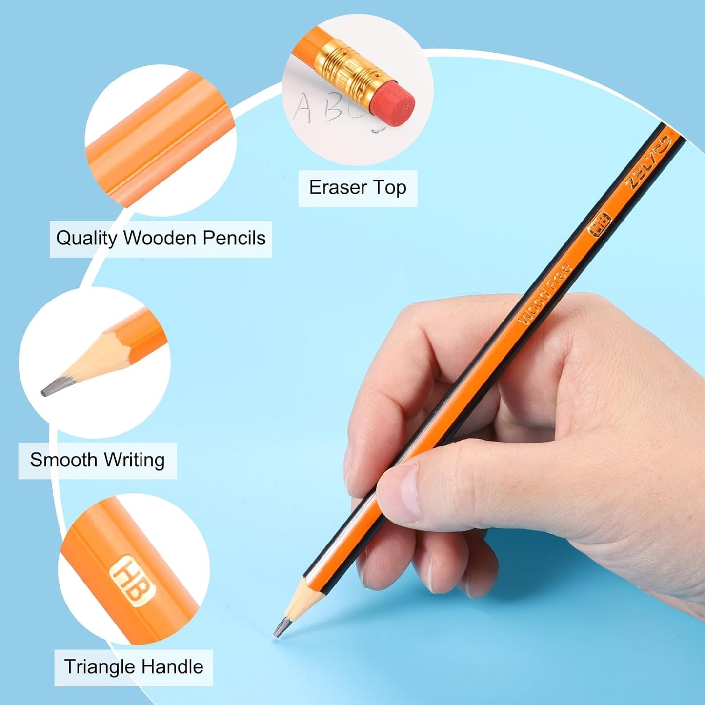 PATIKIL Round Pencils, 12 Pcs HB Graphite Pencil Wooden Pencils with Eraser for Classroom Office Writing Drawing Supplies, Green Black