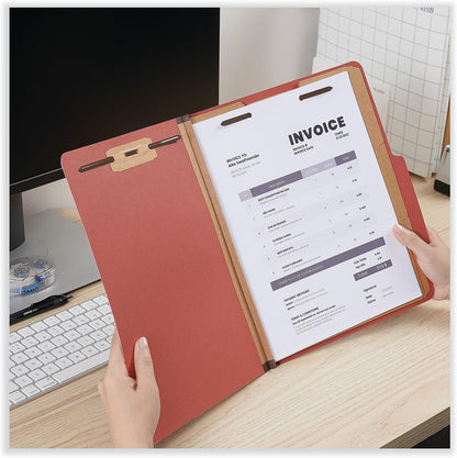 Universal 10290 Pressboard Classification Folder, Letter, Eight-Section, Red (Box of 10)