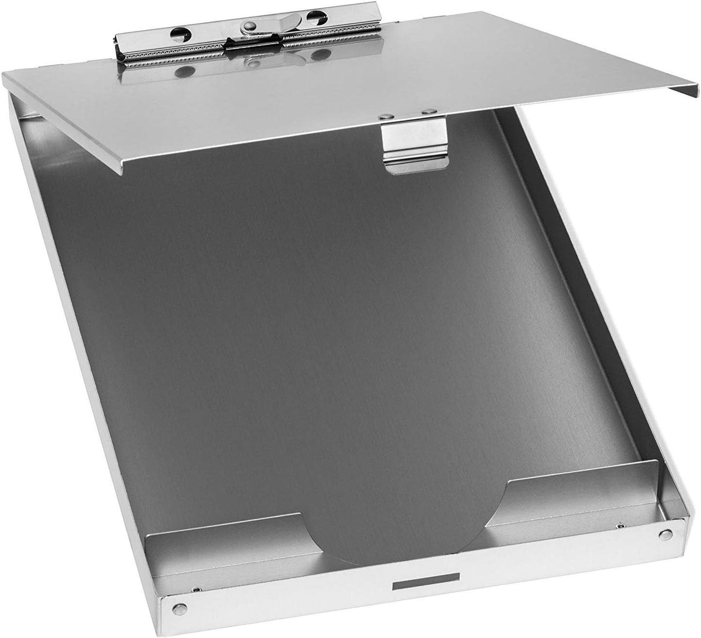 Blue Summit Supplies Aluminum Storage Clipboard, 1 Compartment, Clip for Letter Paper, Great for Office, Jobsite or Classroom