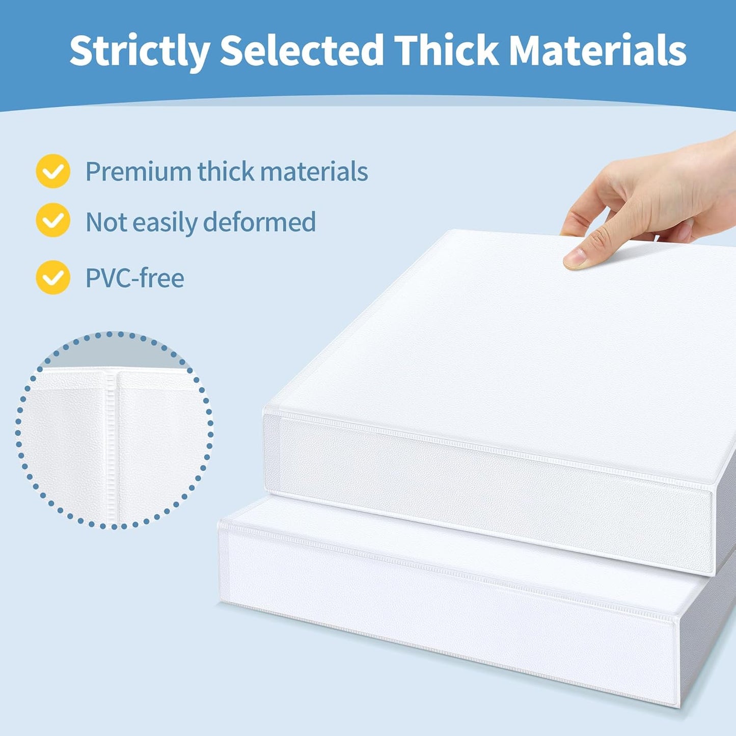 SUNEE 3 Ring Binder 2 Inch, Clear View Binder Three Ring PVC-Free (Fit 8.5x11 Inches) for School or Office Supplies, Light Purple, 1 Pack