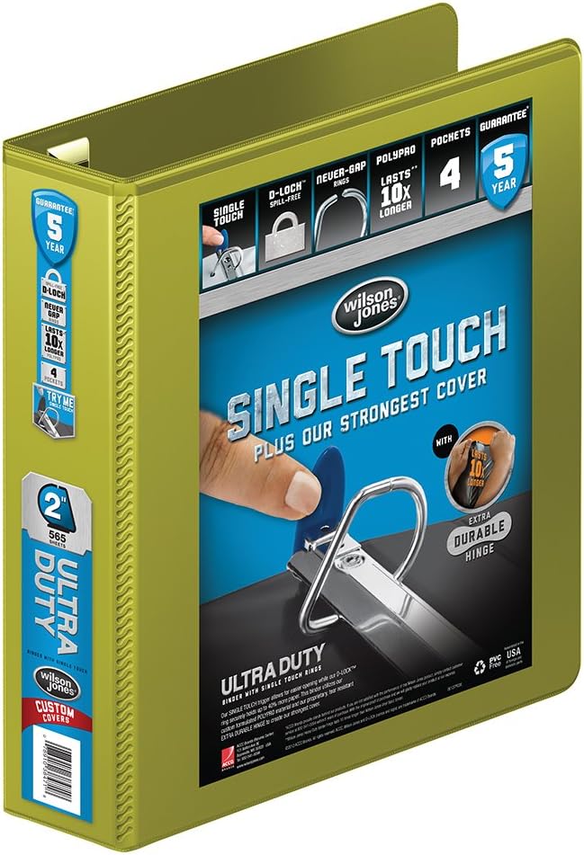 Wilson Jones 3 Ring Binder 4 Inch, Ultra Duty D-Ring View Binder with Extra Durable Hinge, Customizable, Black (W86641)