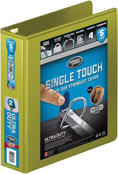 Wilson Jones 3 Ring Binder 4 Inch, Ultra Duty D-Ring View Binder with Extra Durable Hinge, Customizable, Black (W86641)
