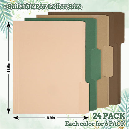 Whaline 24 Pack Dusty Blue File Folders Letter Size Gradient Blue File Pockets with 1/3 Cut Tab 8.9 x 11.6 Inch 4 Colors Documents Folders for Home Office Classroom Supplies