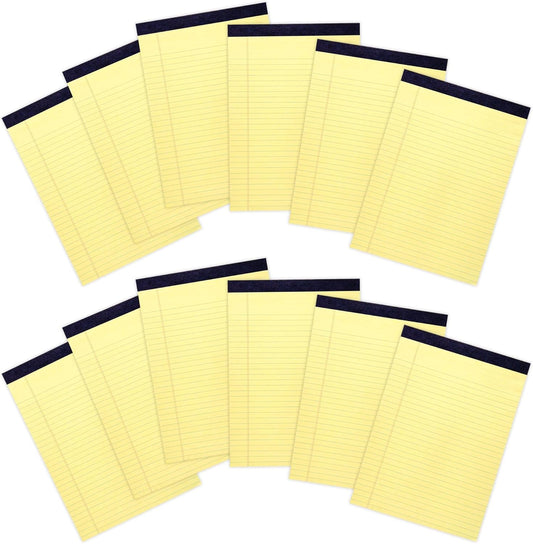 Roaring Spring Legal Pads, 12-Pack, 50 Sheets of 15lb Canary Paper, 8.5"x11.75", Legal Ruled, Perforated EZ Removal, Proudly Made in USA!