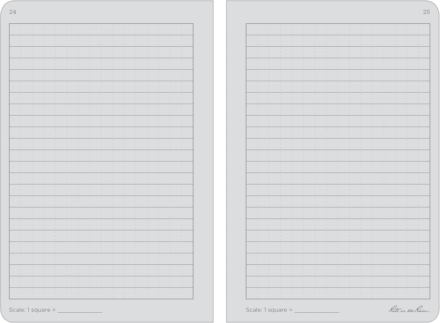 Rite In The Rain Weatherproof Stapled Notebook, 4.625" x 7", Orange Cover, Universal Pattern, 3 Pack (No. OR71FX)
