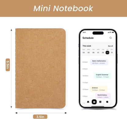 Oucaru 48PCS Pocket Notebook, 3.5" x 5.5", 8 Color, 52 Pages Blank Notebook Mini Notebook Journal, Small Notebook Memo Notepad for Students, Traveler, School Supplies