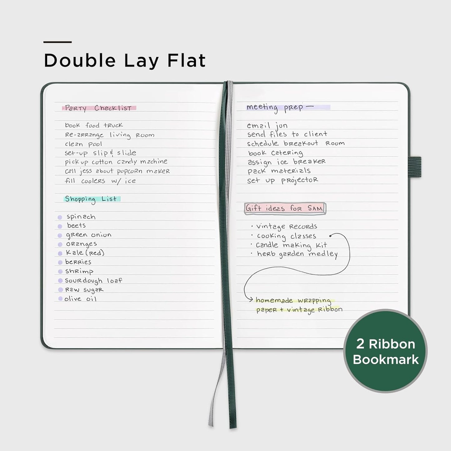 &And Per Se Lined Journal Notebook, 160 Pages, A5 5.7 x 8 inches College Ruled Thick Paper Notebook Journals for Writing, Hardcover Notebooks for Women Men Office School (1 Pack, Green) - Colors A