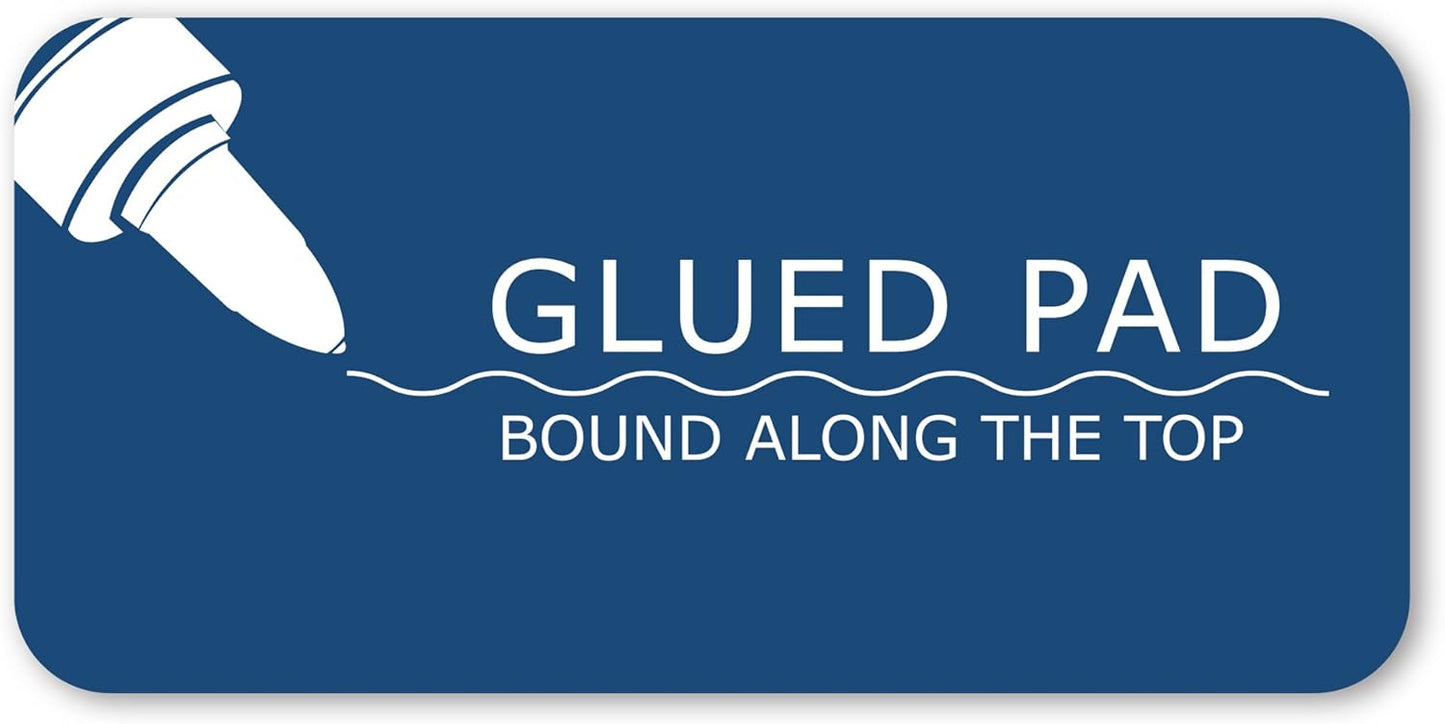Roaring Spring Boardroom Series Wide Ruled Gummed Glue Top Legal Pads, 12 Pack, 8.5" x 11" 50 Sheets, White Paper