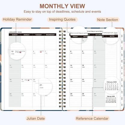 Planner 2026-2027, Weekly and Monthly Academic Year Calendar Planner, July 2026 - June 2027, Daily Agenda Book for Office School Supplies, A5(6.3'' x 8.5'')