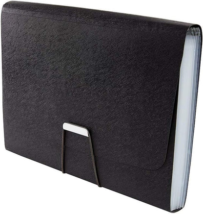 Staples Reinforced Expanding File, 13‑Pocket Accordion Organizer, Letter Size, Heavy‑Duty Poly Construction, Black