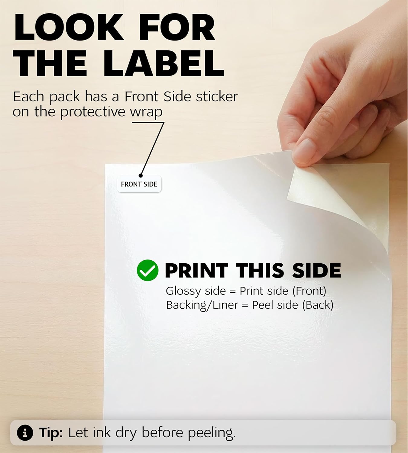 Premium Printable Vinyl Sticker Paper for Inkjet Printer and Laser - 20 White Matte Sticker Paper Waterproof - Durability Adhesive Paper 8.5 x 11, Fast Dry, Holds Ink Well, Great for Cutting Machines