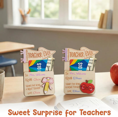 Wooden Cute Pencil Gift Card Holder 3.36x6 inches, Graduation Cash Holder for Class of 2026, Teacher Appreciation Gifts, Creative Money Gift Idea for Students, Teacher Gift, Teacher Appreciation Gifts