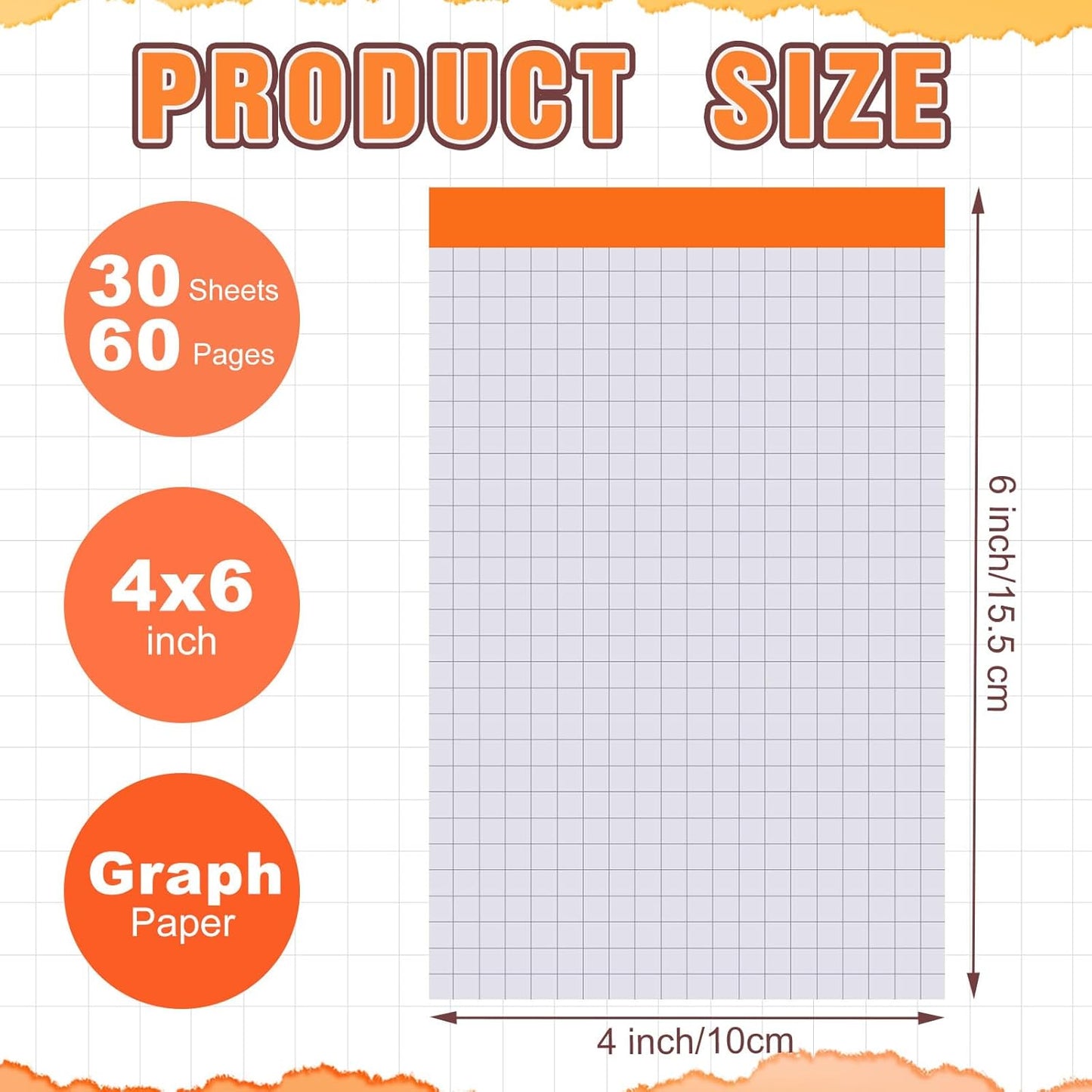 Tenceur 8 Pack Grid Paper Pad 4 x 6 Inch Graph Paper Pad, Graft Paper 30 Sheets Graph Ruled Grid Pad Notebook Notepads Memo Pads Math Grid Note Pad Scratch Pads Assorted Colors(5 Squares Per Inch)