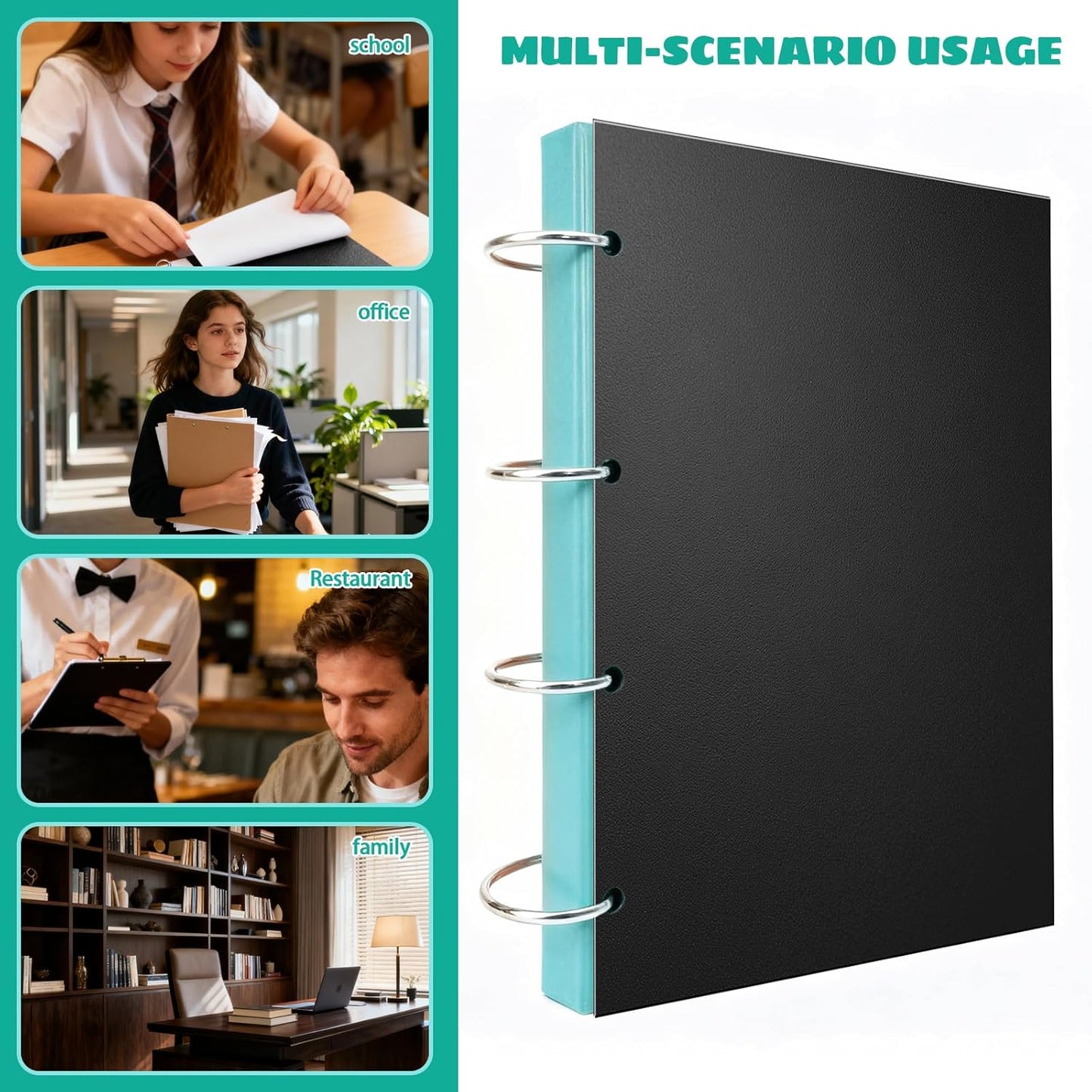 VOKOY 60 Pack 8.5x11 Inches Binding Covers and Backs Set, Letter Size Quality Un-Punched Report Covers, 30 Pcs 10mil Clear Binding Covers 30 Pcs 12mil Black Plastic Covers for Home Office School