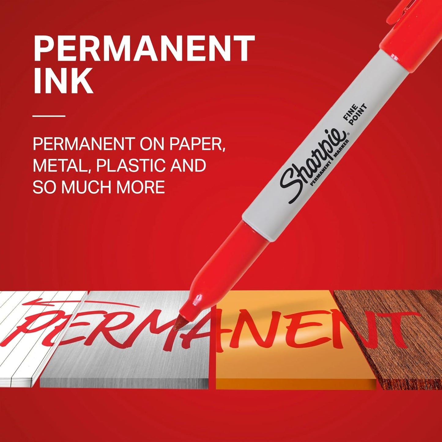 Sharpie Permanent Markers, Fine Point, Blue, 12 Count