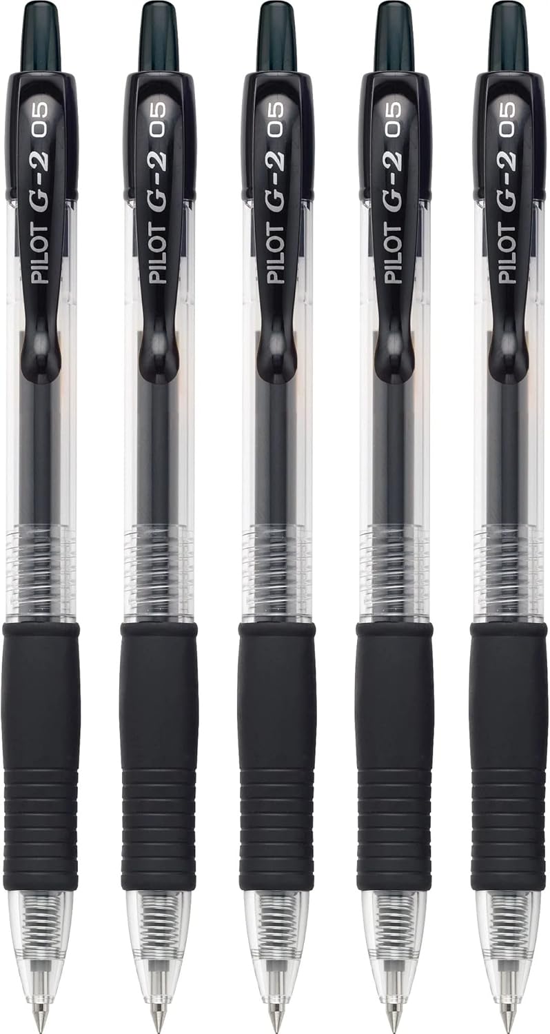 PILOT G2 Premium Refillable and Retractable Rolling Ball Gel Pens, Extra Fine Point, Assorted Color Inks, 5-Pack (31300)