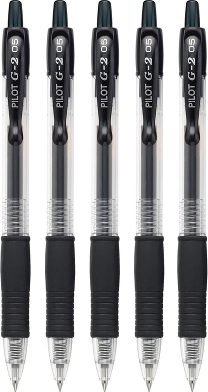 PILOT G2 Premium Refillable and Retractable Rolling Ball Gel Pens, Extra Fine Point, Assorted Color Inks, 5-Pack (31300)