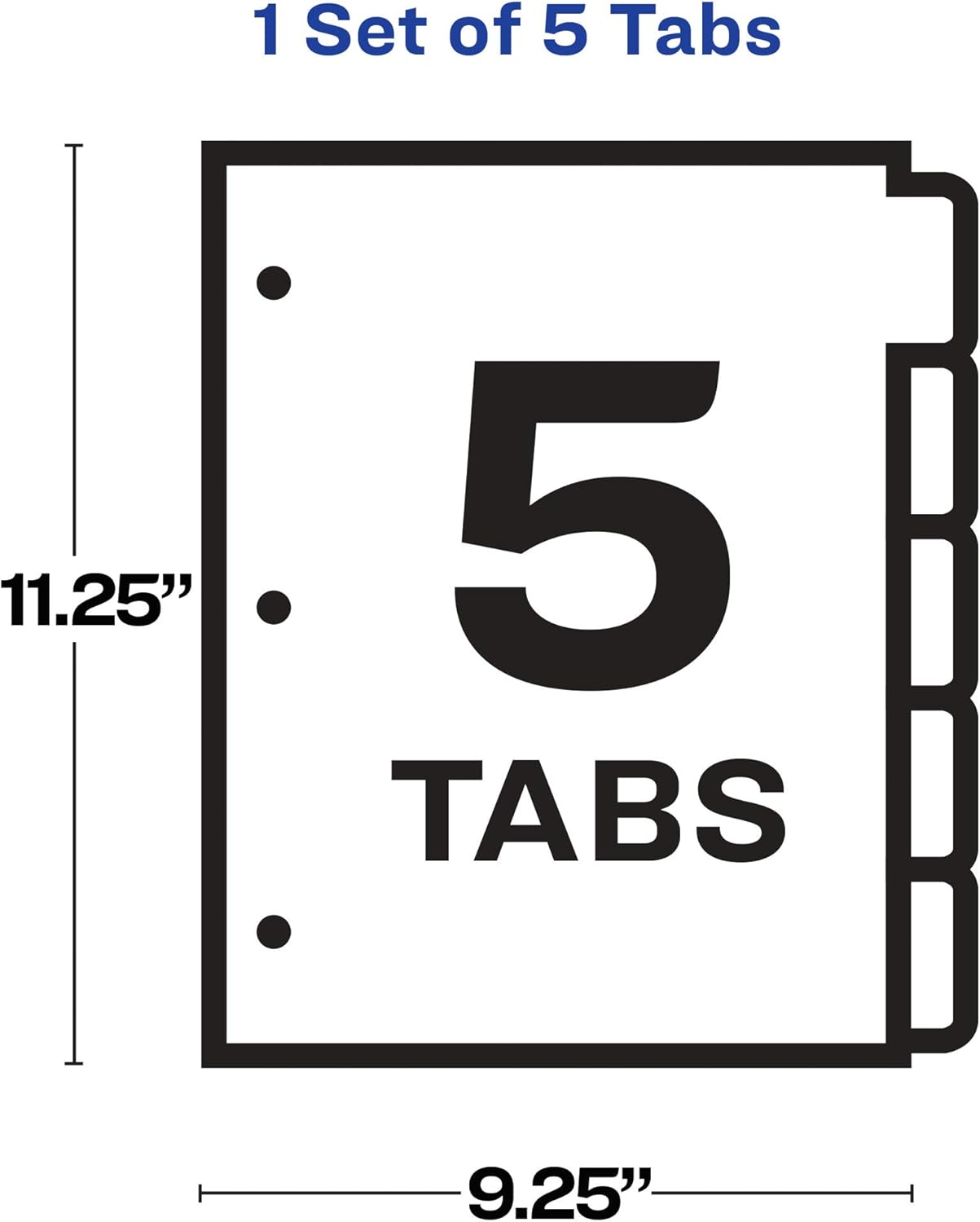 Avery 5-Tab Sheet Protector Dividers, Easy Print & Apply Clear Labels, Index Maker, White Tabs, 1 Set (75500)