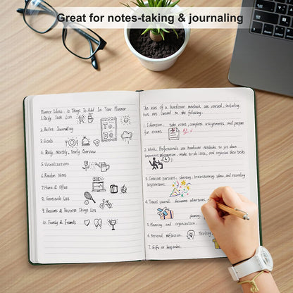 Comix 6 Pack Lined Journal Notebooks for Work, 240 Pages, 5.5"x8.3", Black, Hardcover, A5 Medium College Ruled, Journaling Notebooks for Notes-Taking, Fits for Office School Home