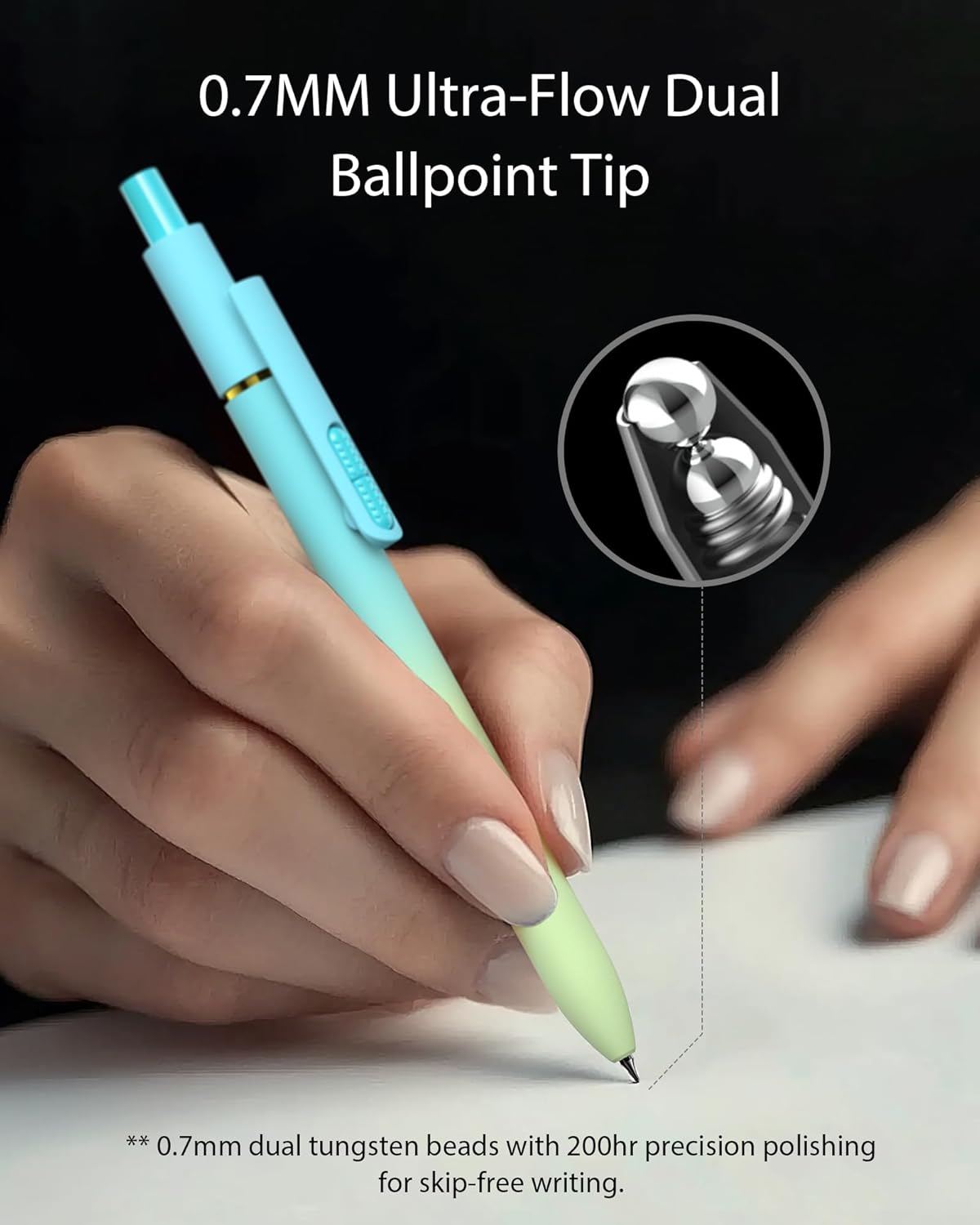 Hiacry 8 Pcs Gel Pens - 0.7mm Fine Point Smooth Writing Black Ink, Quick-Dry Long Lasting Fidge Pens, School & Office Supplies for Men Women