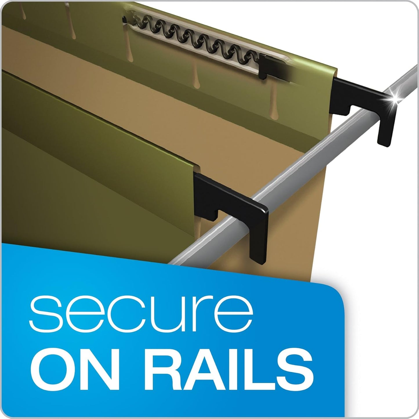 Pendaflex SureHook Reinforced Hanging File Folders, Legal Size, Standard Green, 1/5 Cut, 20/BX (6153 1/5)