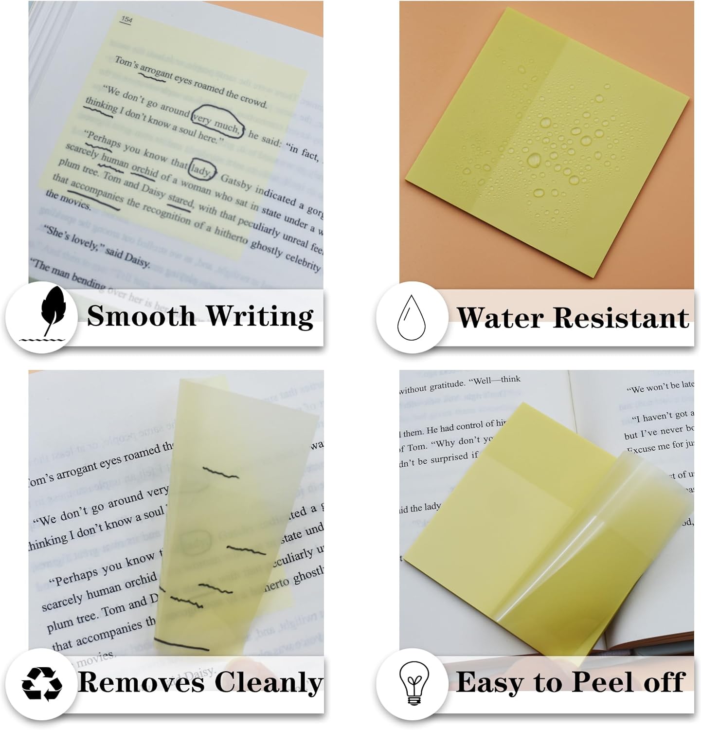 YOUDEFUL 1600pcs Translucent Sticky Note Tabs, Morandi Page Markers for Annotating Books,Repositionable Book Flags Tabs Strip with Binders, Clear Sticky Notes,Page Tabs,Index Tabs
