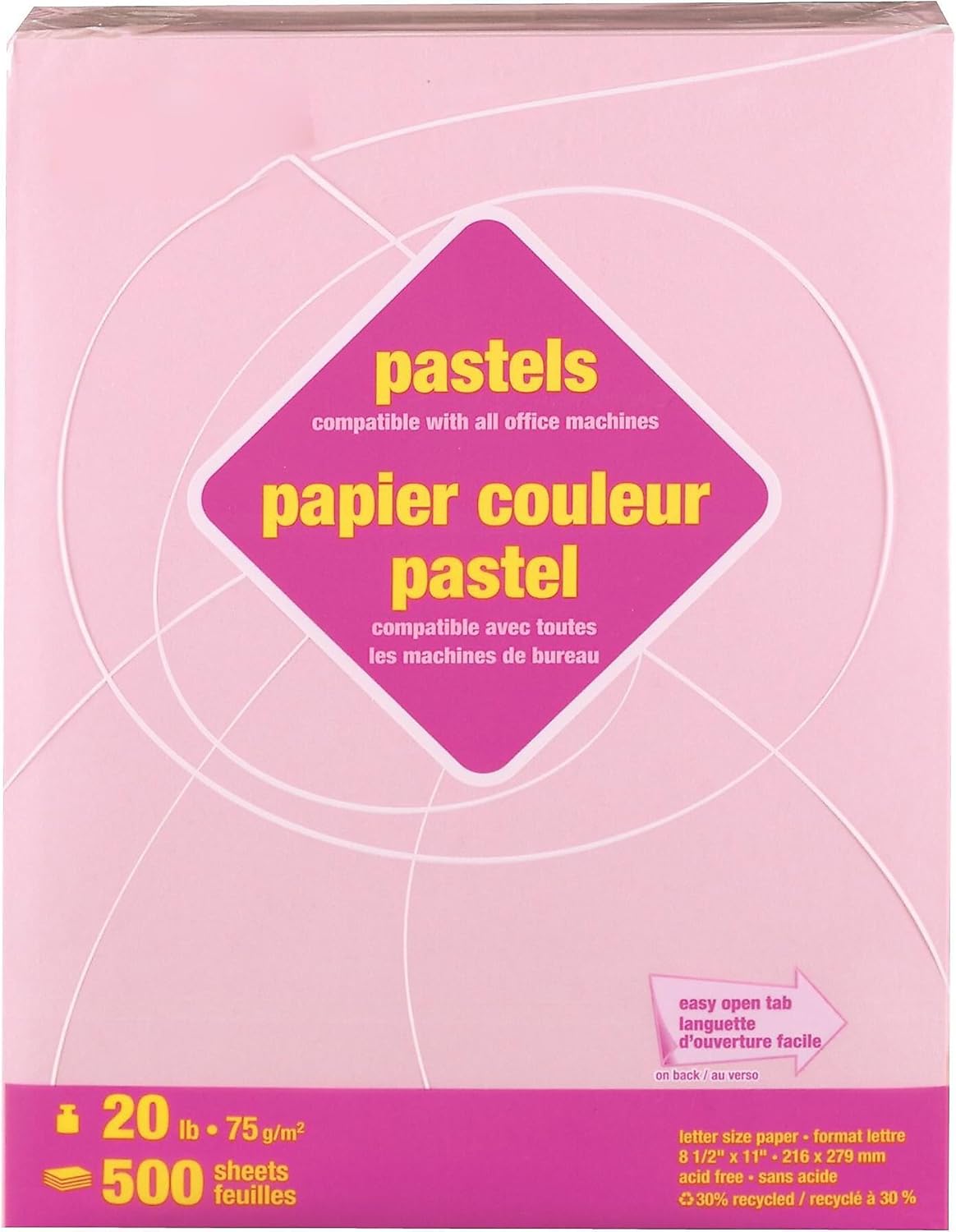 Staples Pastel Colored Copy Paper 8 1/2-Inch x 11-Inch Pink 500/Ream, For Office, School & Home