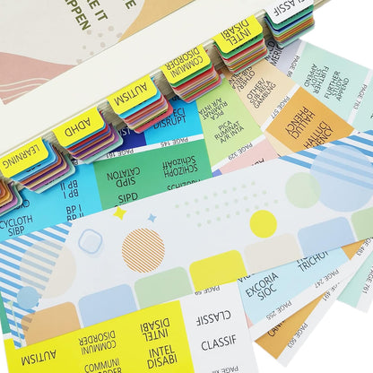 Index Tabs for DSM-5, Color-Coded and Laminated, with 11 Blank Tabs, Alignment Guide and Inspirational Bookmark Included, Tear-Resistant & Waterproof