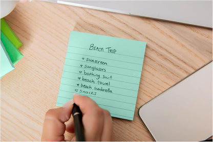 Post-it 100% Recycled Paper Super Sticky Notes, 4 in. x 4 in., 3 Pads, 70 Sheets per Pad, Wanderlust Pastels, School Supplies and Office Products