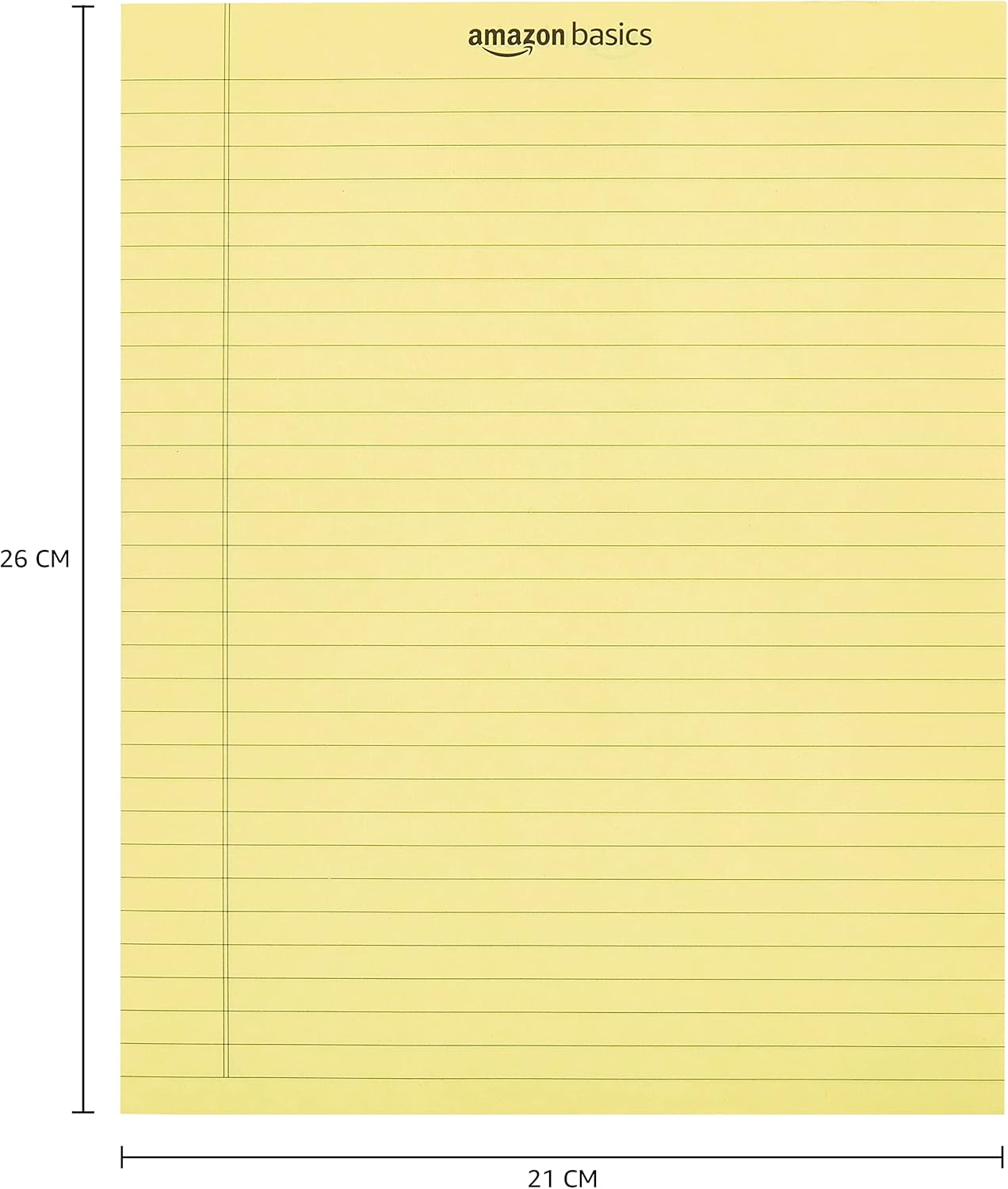 Amazon Basics Wide Ruled Lined Writing Note Pads with Sturdy Back, 8.5" x 11.75", Multicolor, 6-Pack, 300 Sheets, Perforated